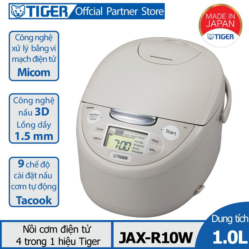 Nồi cơm điện tử tiger 4 trong 1 jax-r10w - hàng chính hãng