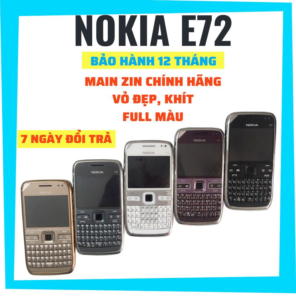 Điện thoại Nokia cổ bàn phím QWERTY - Nokia E72 pin khủng giá rẻ vỏ kim loại sang trọng