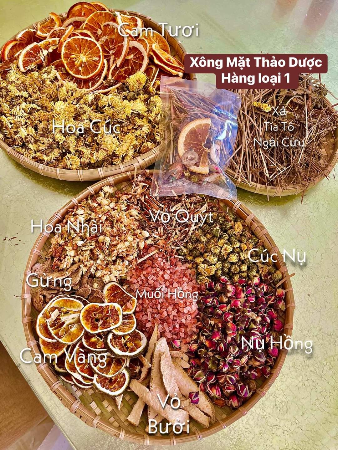 Gói xông mặt thảo dược hàng loại 1
