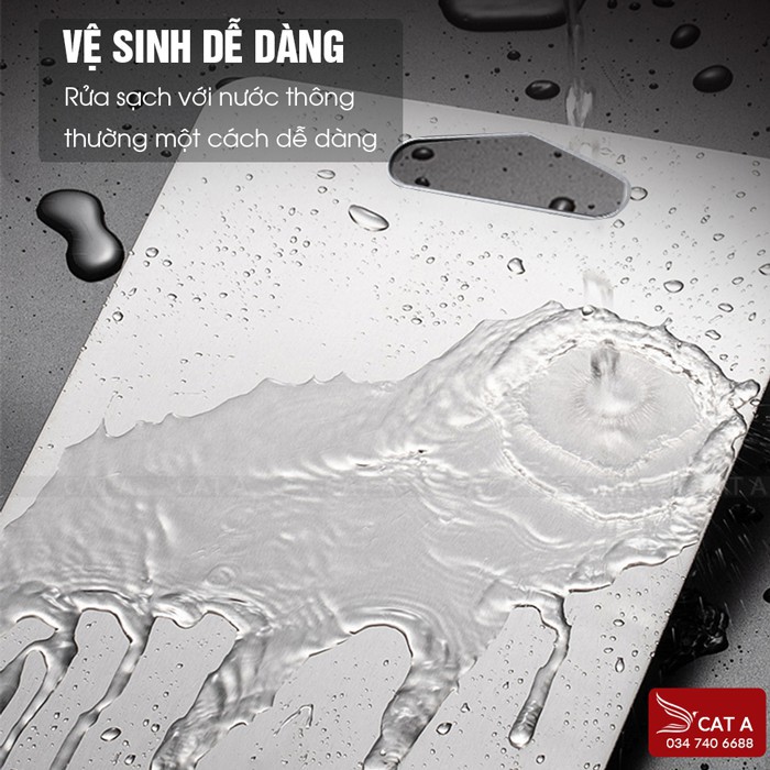 Thớt inox cao cấp sus 304 kháng khuẩn rã đông nhanh cường lực chống ẩm mốc chống rỉ sét - dày 0.3cm 4.9 39x 28x0.3