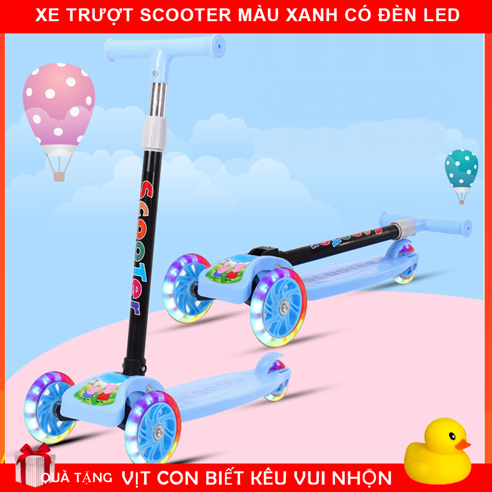 Xe Scooter Trẻ Em, Xe trượt Scooter bánh phát sáng - Xe trượt trẻ em cho bé từ 3 - 8 tuổi