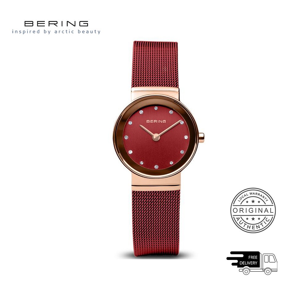 Đồng hồ nữ bering red mesh màu đỏ 10126-363