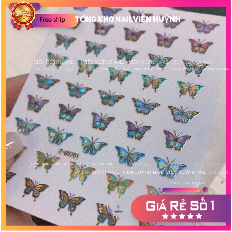 Sticker dán móng nail 5D hình bướm