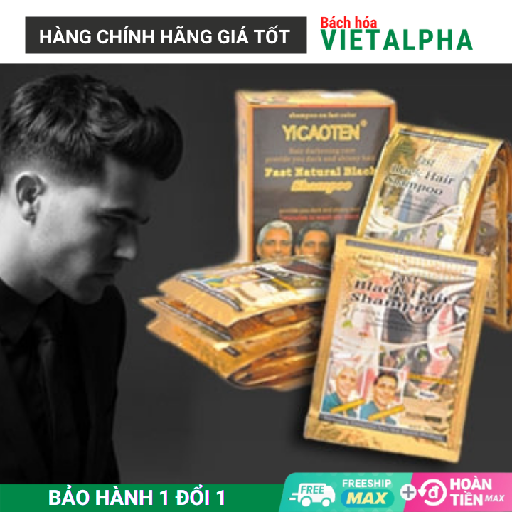 [Chính Hãng] Hộp Dầu Gội Nhuộm Đen Tóc YiCaoTen Gội Là Đen Dành Cho Cả Nam Nữ Tặng Kèm Bao Tay