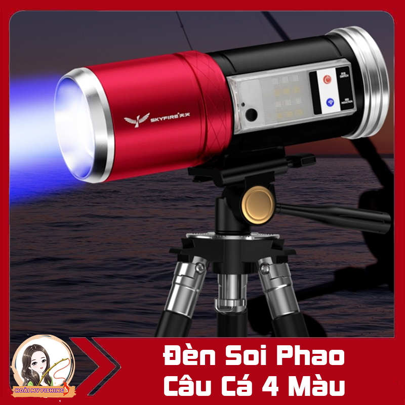 Đèn soi phao câu cá 4 màu 3 chế độ sáng, cảm ứng thông minh - đồ câu dhs