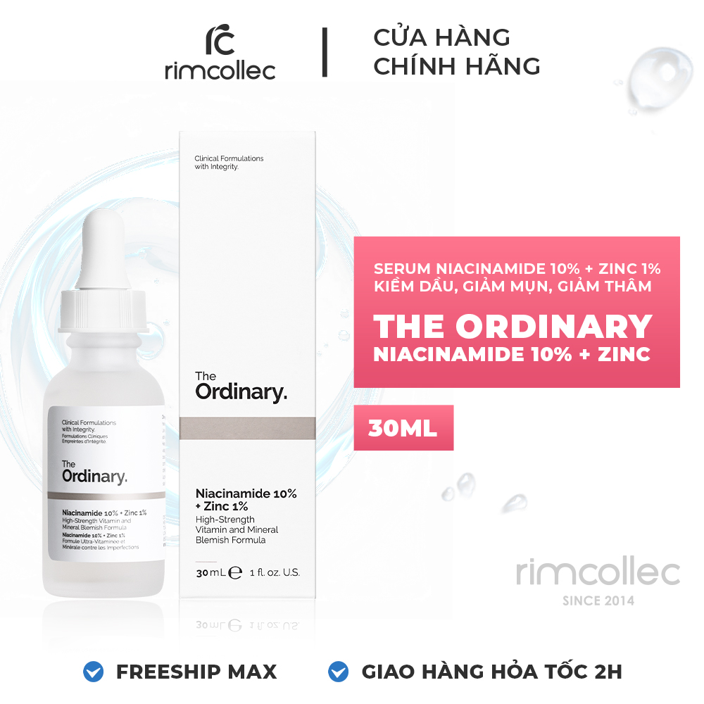 Serum The Ordinary Niacinamide 10% + Zinc 1% - Tinh Chất The Ordinary kiềm dầu giảm mụn giảm thâm 30ml