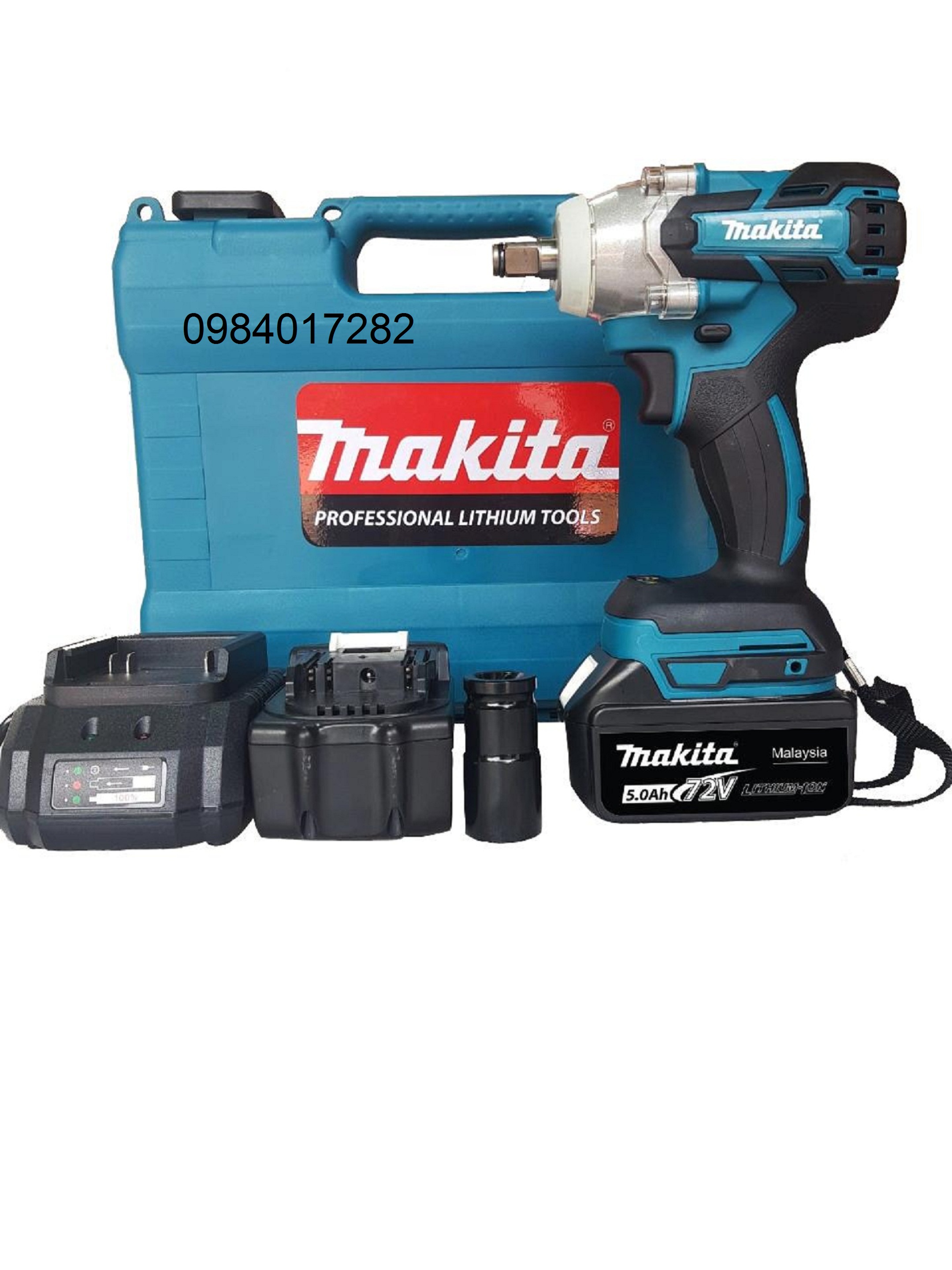 Máy bắn bu lông pin Makita 72V BH 6 tháng , trọn bộ 2 pin máy khoan siết bulong dùng pin, máy vặn bulông dùng pin, dòng máy siết bulông pin, bắn vít, bắn tôn cộng suất mạnh mẽ, máy pin không chổi than
