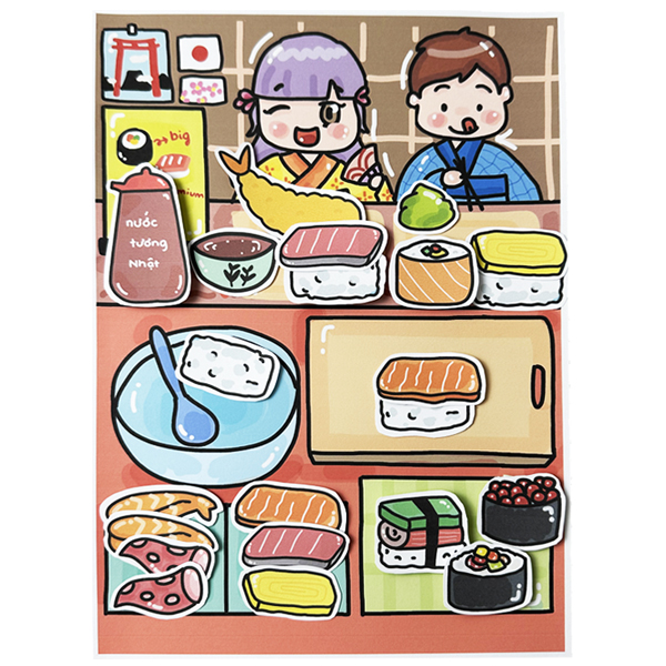 Bộ Tranh Tương Tác Cô Tiên Xanh - Tiệm Sushi Nhật Bản