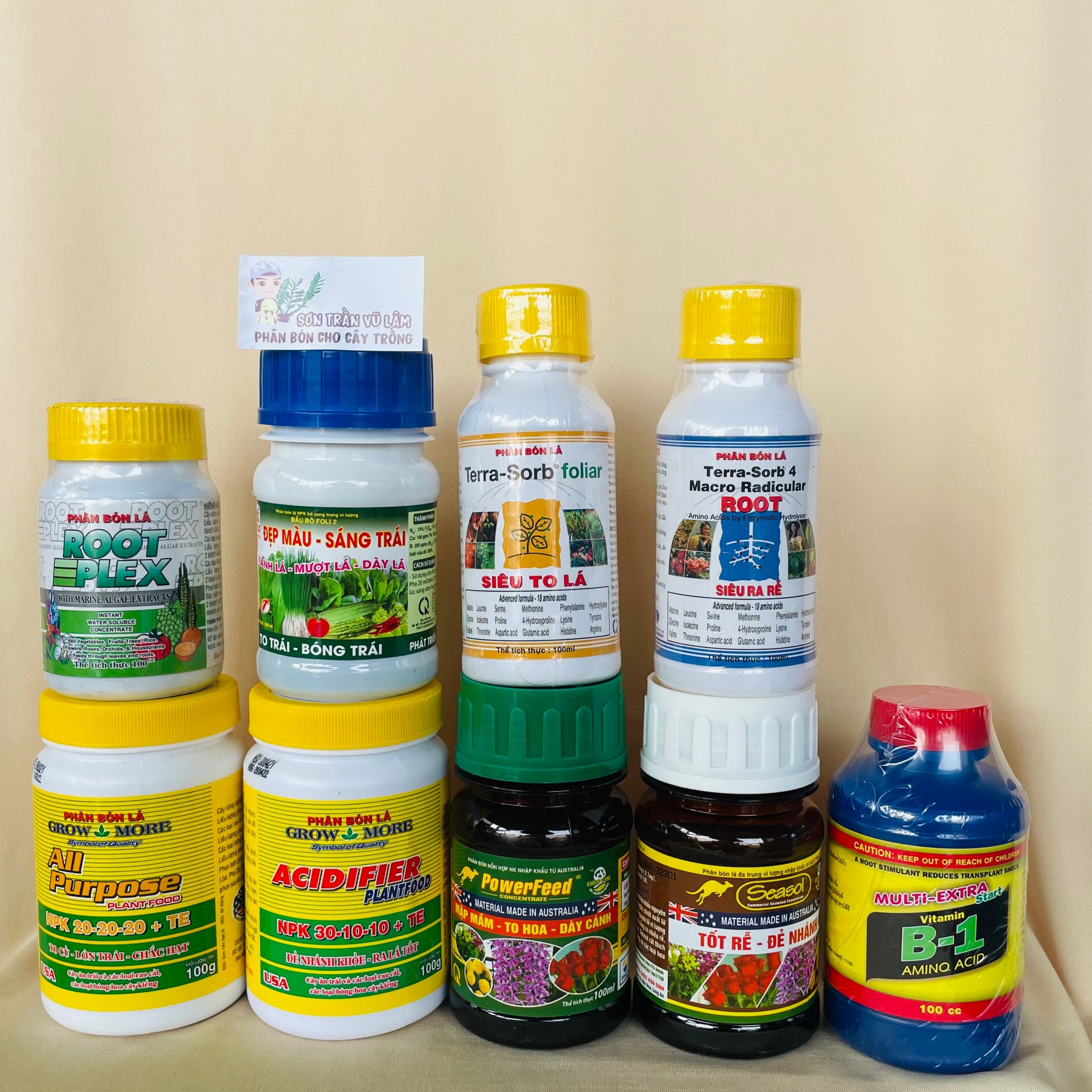Phân bón lá combo 9 abclam giúp cây ra rễ-mập thân-xanh lá-ra hoa-kèm hướng dẫn pha tưới