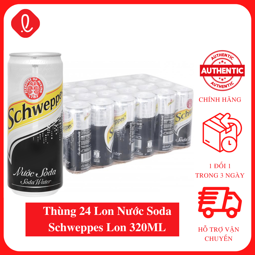Thùng 24 lon nước soda schweppes/tonic lon 320ml
