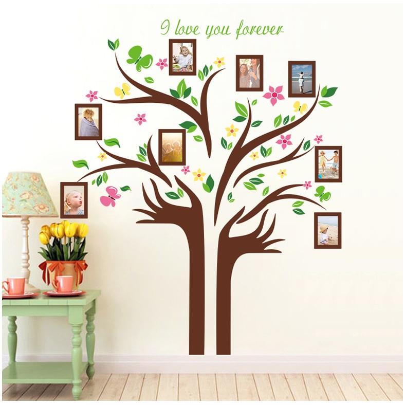 Decal dán tường cây treo ảnh - cây khung ảnh 14 amyshop dcx056