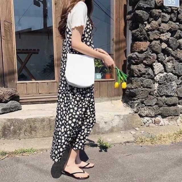 Váy yếm 2 dây hoa cúc - Váy 2 dây nữ - Váy nữ 2 dây - Váy nữ