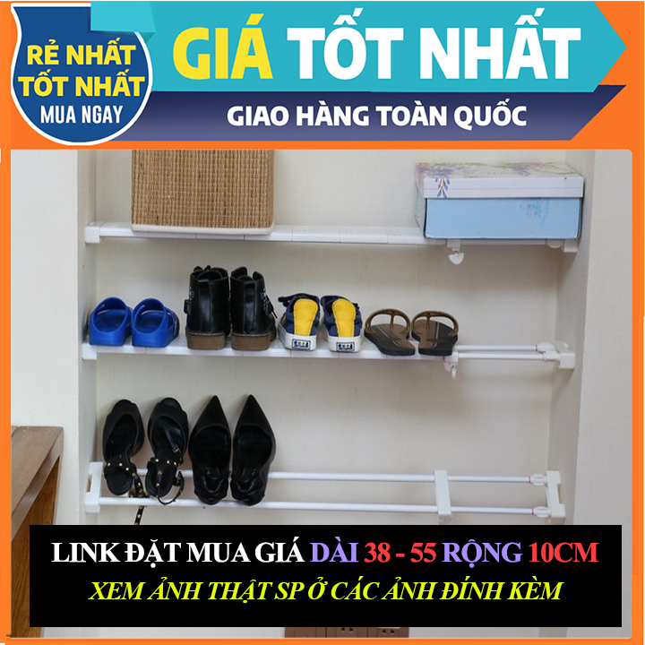 (Giá kéo dài từ 38 đến 55cm rộng 10) Kệ chia ngăn tủ đa năng chịu được 20kg