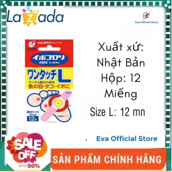 [SIZE L (12mm)] MIẾNG DÁN TRỊ MỤN CÓC, MẮT CÁ CHÂN IBOKORORI NHẬT BẢN