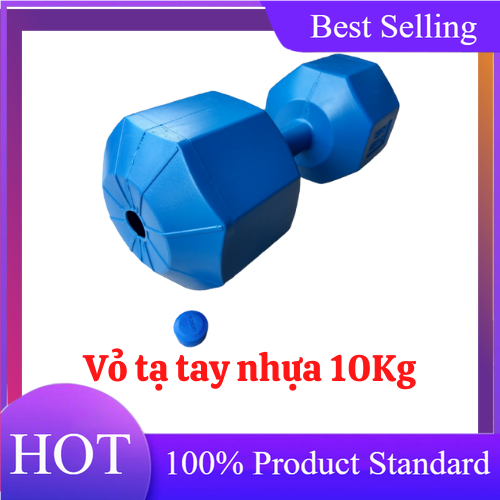 Vỏ tạ tay nhựa 10kg bát giác màu xanh dương