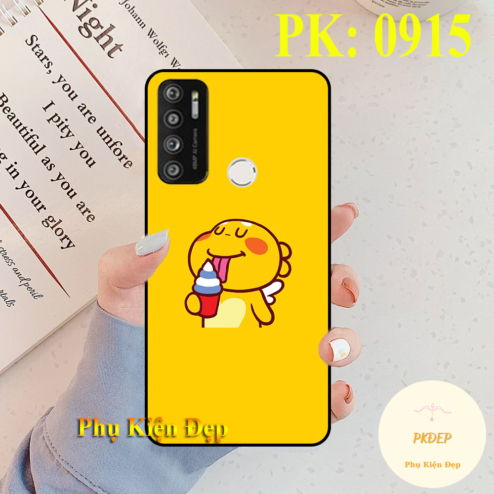 Ốp lưng Vsmart Live 4 dẻo đen in hình Khủng Long Siêu dễ thương