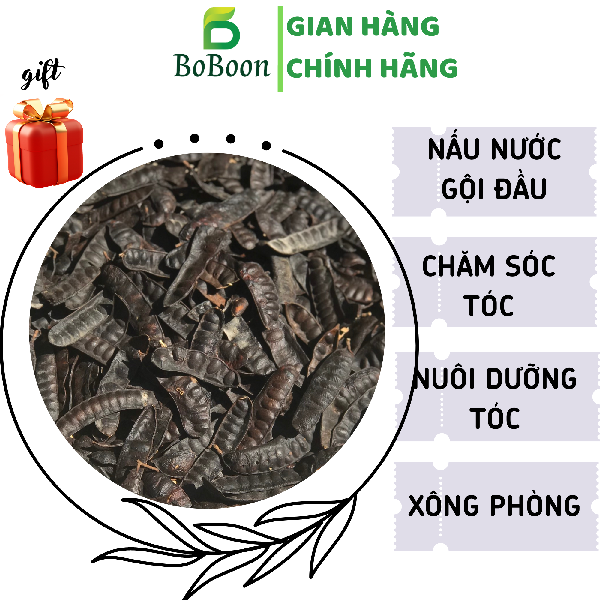 Quả bồ kết khô Boboon loại đẹp tuyển chọn 200 gram