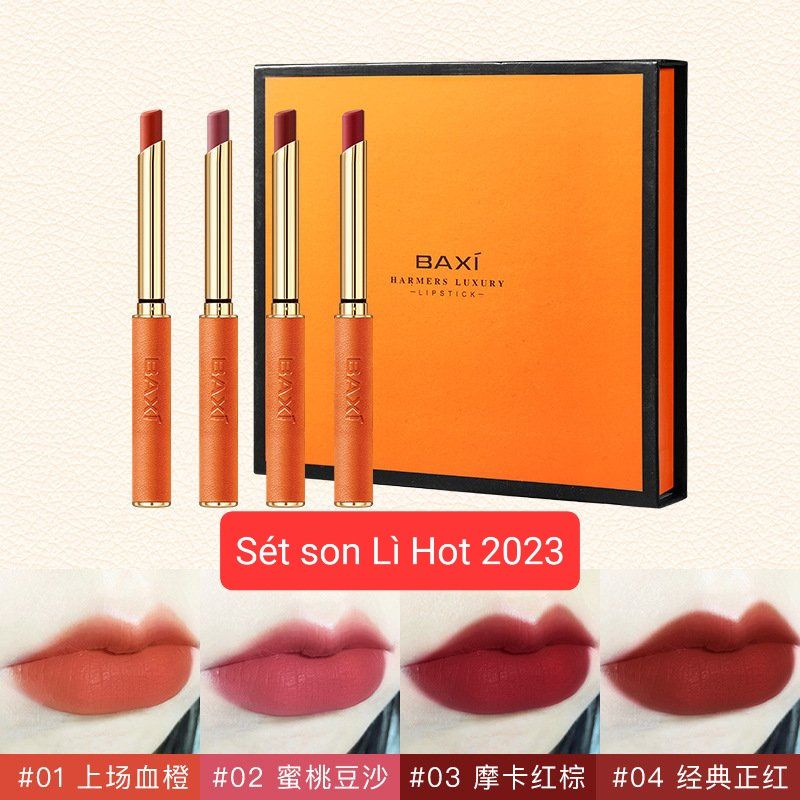 Sét son lì lâu trôi, son thỏi hot 2023, son môi, son môi bền màu