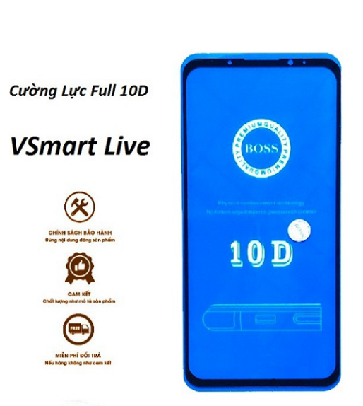 Kính cường lực 10D Vsmart live Full keo tràn viền tặng bộ phụ kiện dán