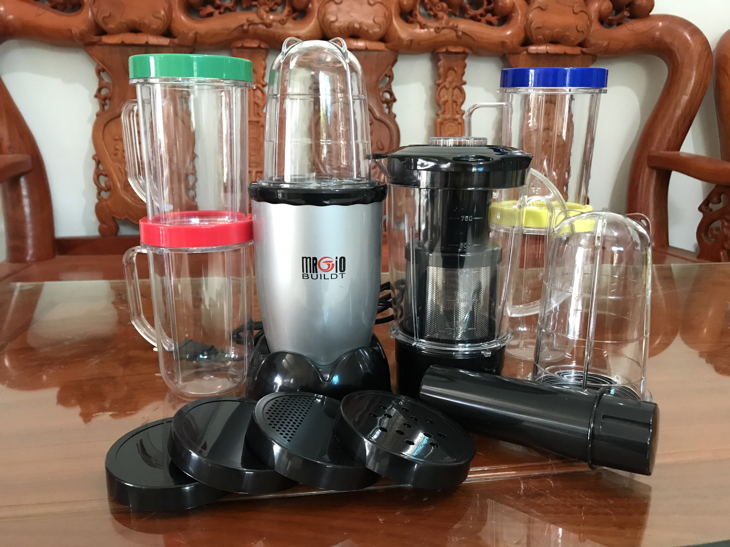 Máy xay ép đa năng 21 chi tiết nhiều cối kiêm cốc - Bộ máy xay sinh tố đa năng 21 chi tiết MRGIO