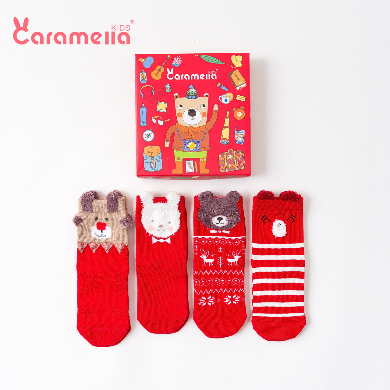 Tất cho bé Caramella, set vớ trẻ em chơi tết, giáng sinh mẫu mới 2021 đủ size XS S M L XL từ 0 tới 12 tuổi