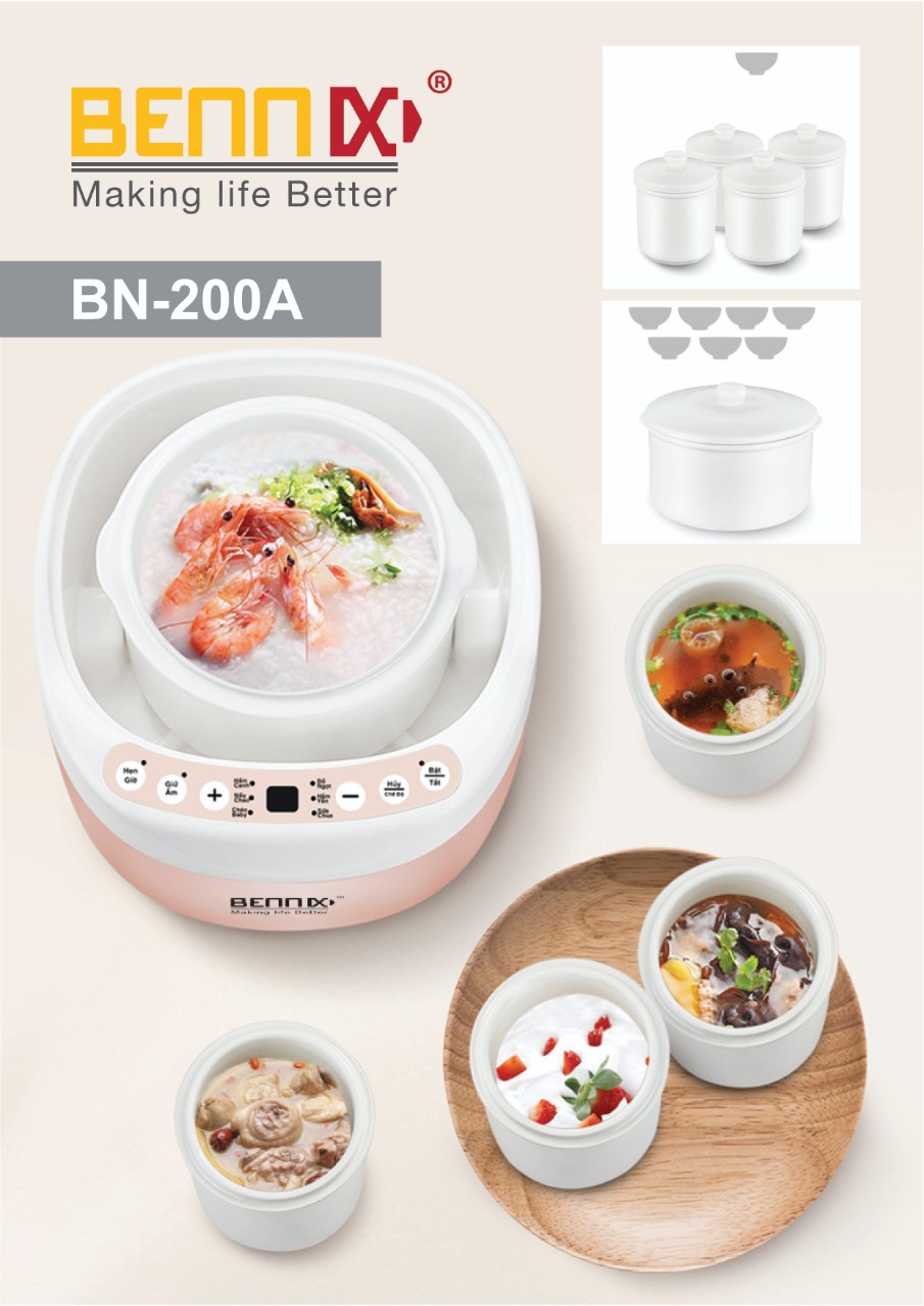 Nồi hầm cách thủy đa nằng bennix bennix bn-200a 2l