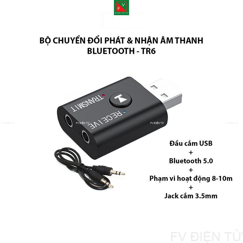 [2 IN 1 Adapter] Bộ Chuyển Đổi Phát Và Nhận Âm Thanh Bluetooth TR, Cho Laptop, PC, Loa, Xe Ôtô