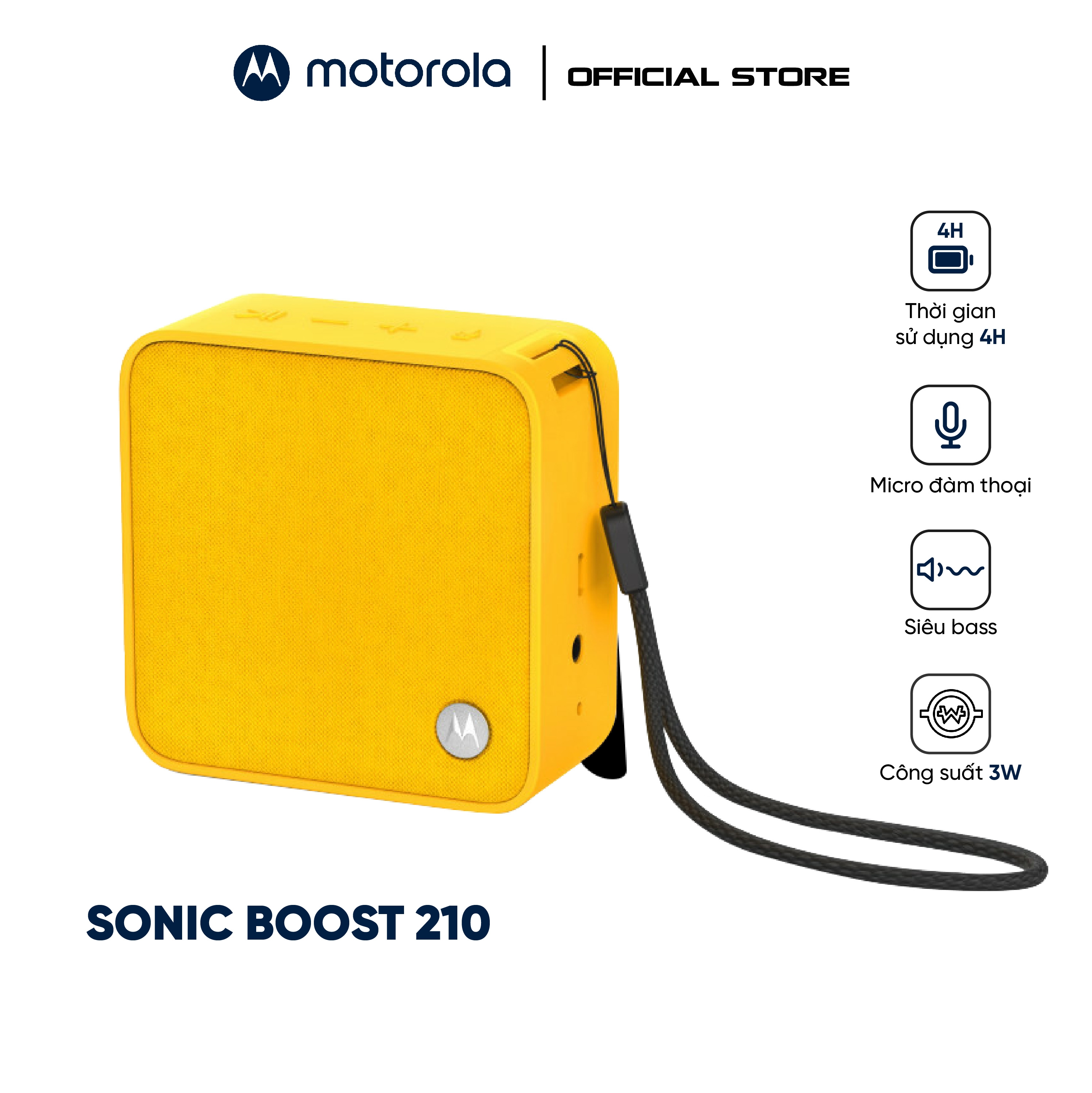 Loa di động bluetooth không dây Motorola Sonic Boost 210 - Công suất 2x3W -Thời gian chơi nhạc 4h- SB210