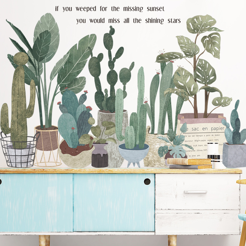 Sticker Giấy Dán Tường Decal Dán tường Mẫu Hoa Lá Cực Xinh ZH009 Zooyoo Home Decor