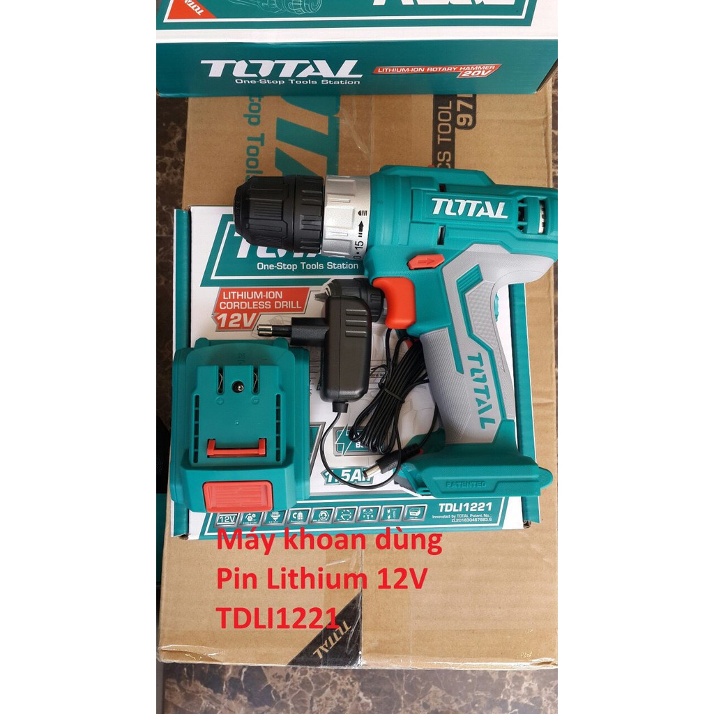 Máy khoan vặn vít dùng pin total 12v tdli1221 1pin1sac