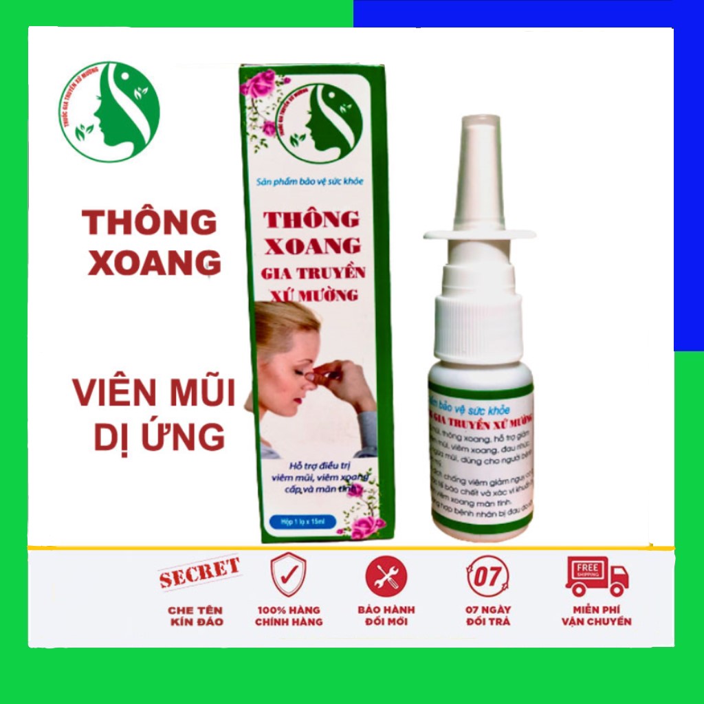 Xịt Mũi Thông Xoang Xứ Mường - Hỗ trợ Viêm Mũi dị ứng , Viêm Xoang cấp và mãn tính
