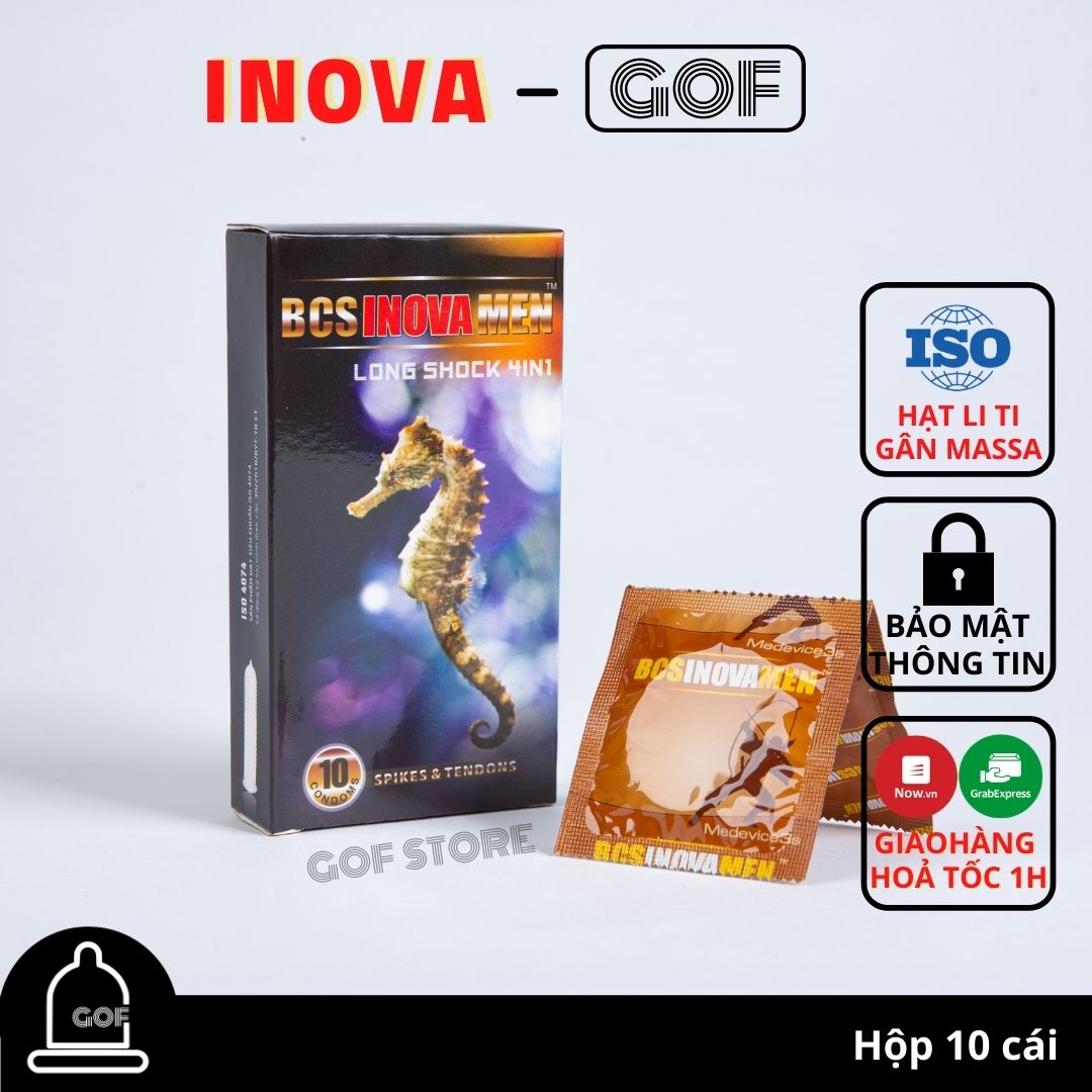Bao cao su INOVA MEN gân gai 4in1 Giá rẻ (Hộp 10 chiếc)