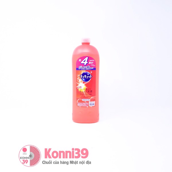 NƯỚC RỬA CHÉN KAO KUYTE KUYTE CHAI 770ML HƯƠNG BƯỞI HỒNG TƯƠI - HÀNG NHẬT NỘI ĐỊA, giúp khử sạch mùi hôi, tanh, đem lại hương thơm tươi mát cho chén đĩa nhà bạn