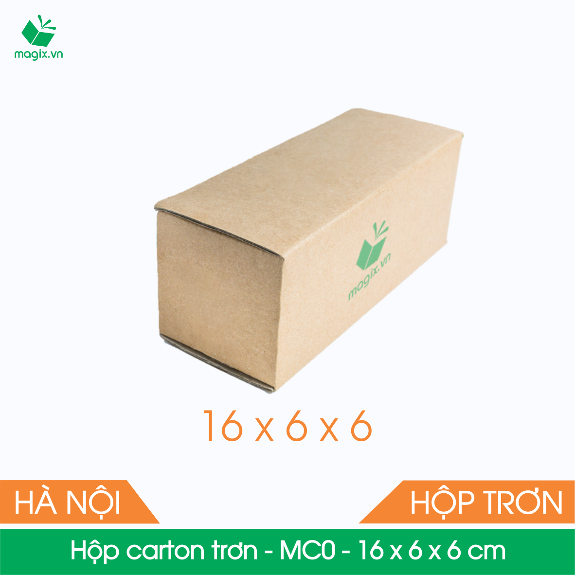 MC0 - 16x6x6 cm - 100 Thùng hộp carton trơn đóng hàng