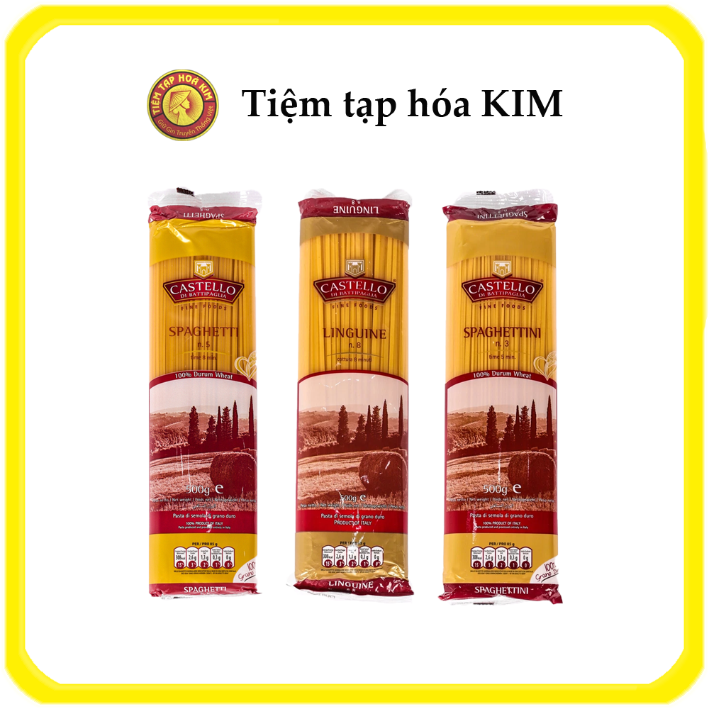 Sợi mì Ý Spaghetti Castello các loại gói 500g