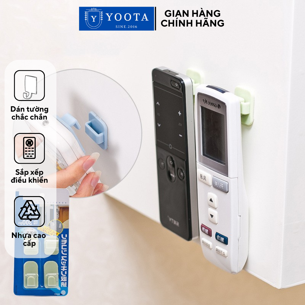 Set 2 móc treo điều khiển tivi đồ vật dán tường nhựa abs siêu chắc hàng loại 1
