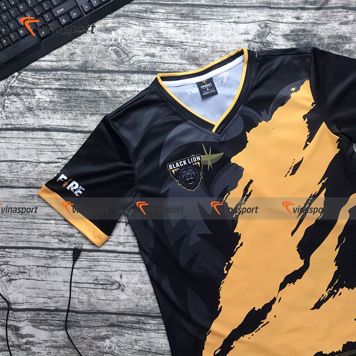 Áo game thi đấu Esports – Mẫu thiết kế Free Fire Black Lion