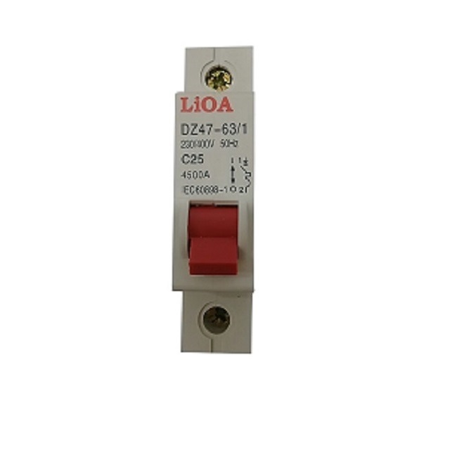 Cầu dao tự động lioa 1 cực 25a, dòng cắt 4.5ka - lioa mcb1025/4,5