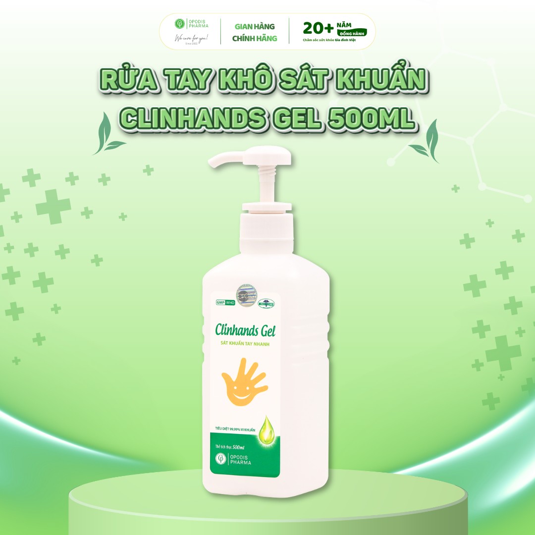 Gel Sát Khuẫn tay Clinhands Gel 500ml - Chống Vi Khuẩn & Vi Nấm Dạng Gel Không Cần Rửa Nước Tiện Lợi