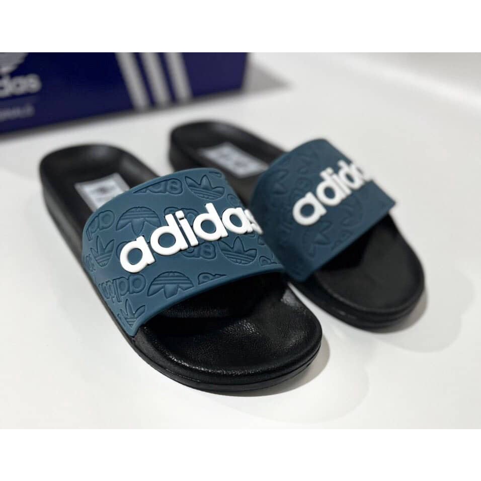 Dép lê nam quai ngang chữ ADIDAS họa tiết đẹp, thời trang, đế cao su đúc chống nước