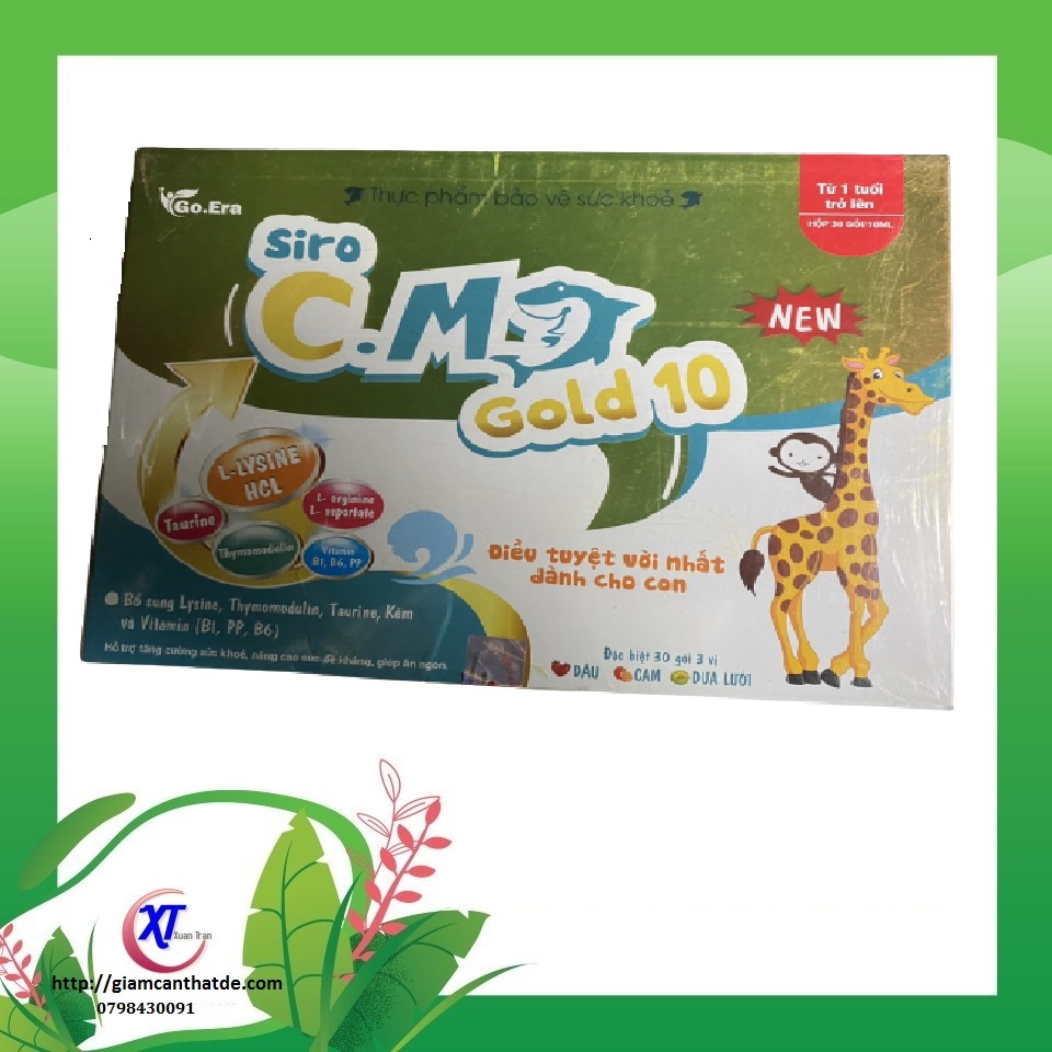 Siro cá mập Gold 10, siro ăn ngon cho bé hộp 30 gói chính hãng