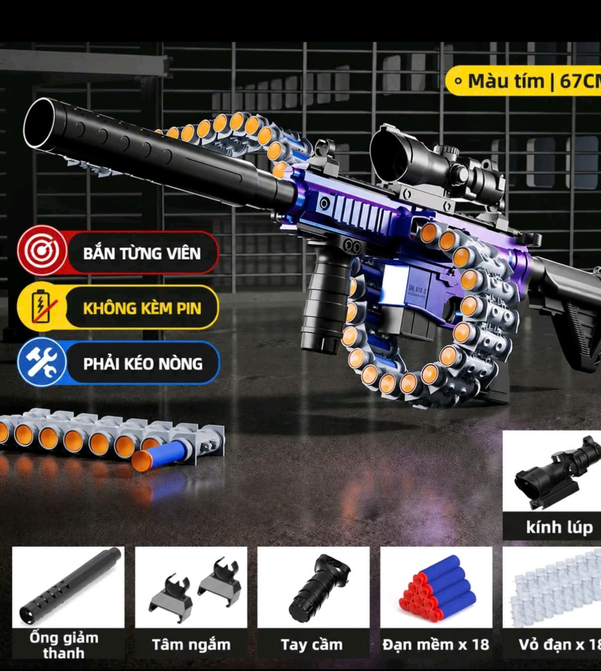 Đồ chơi đạn xốp mềm eva hk416 kiểu dáng thể thao , đồ chơi vận động ngoài trời, quà tặng sinh nhật bé trai