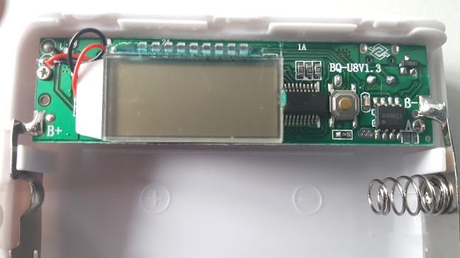 Mạch sạc dự phòng pin 18650,Mạch sạc dự phòng 2A 2 cổng ra có LCD hiển thị dòng sạc và % pin mã BQ-U8V1.3(4 IC)