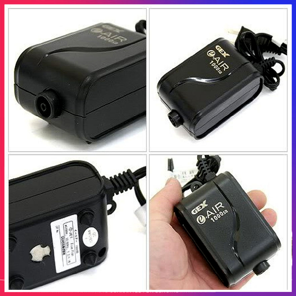 Máy sục sủi oxy 1 vòi GEX 1000 ( 2W - 0.8L/P) siêu êm, tặng đá sủi +  dây sủi oxi