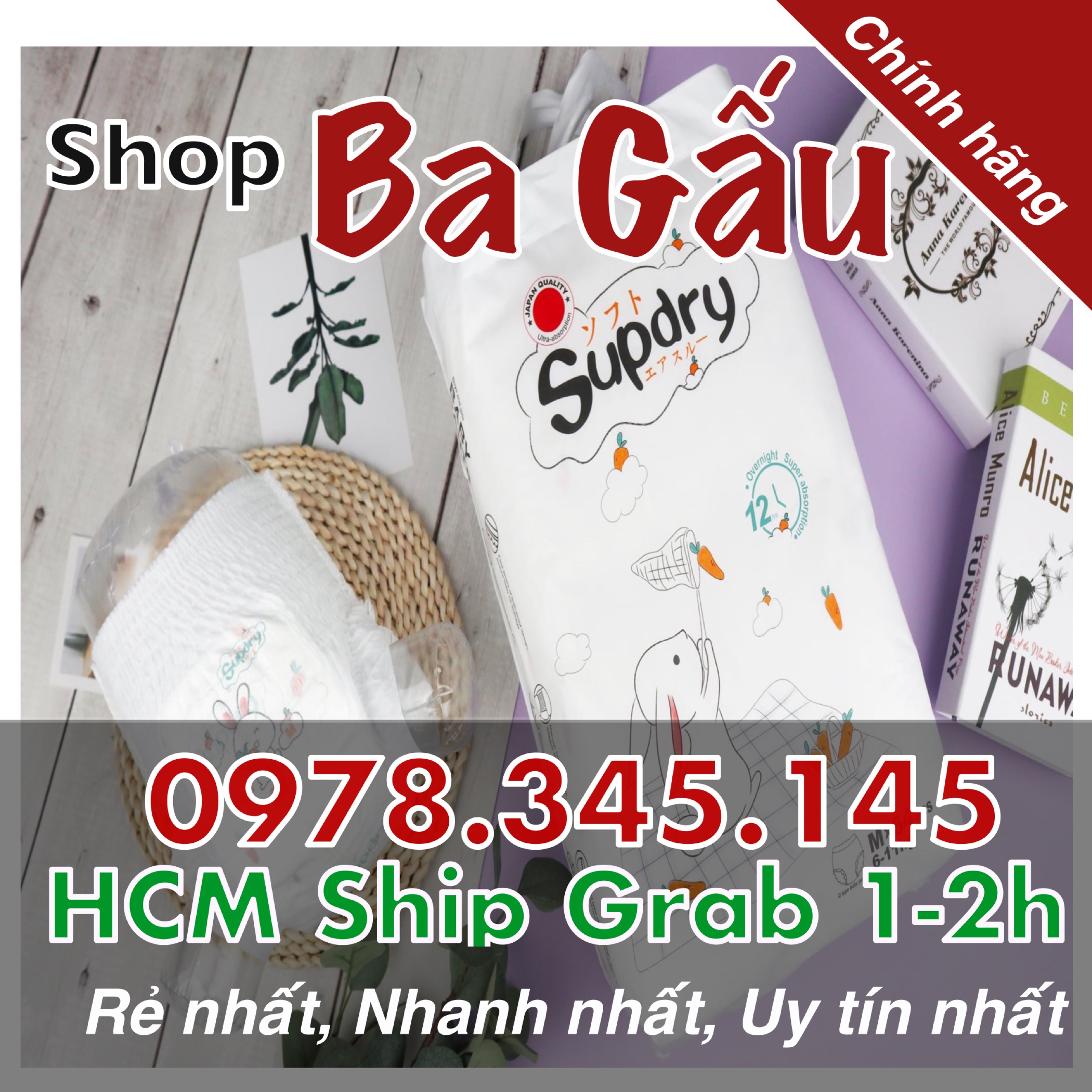 Tã/Bỉm SUPDRY chính hãng, nội địa trung, Dán/Quần S72 dán, M66 Dán, L60 Dán, M64 Quần,L58 Quần, XL52 Quần,XXL50