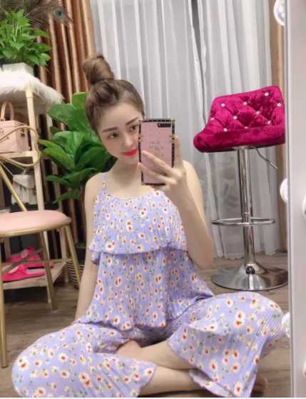 Sét áo 2 dây dập ly + quần suông