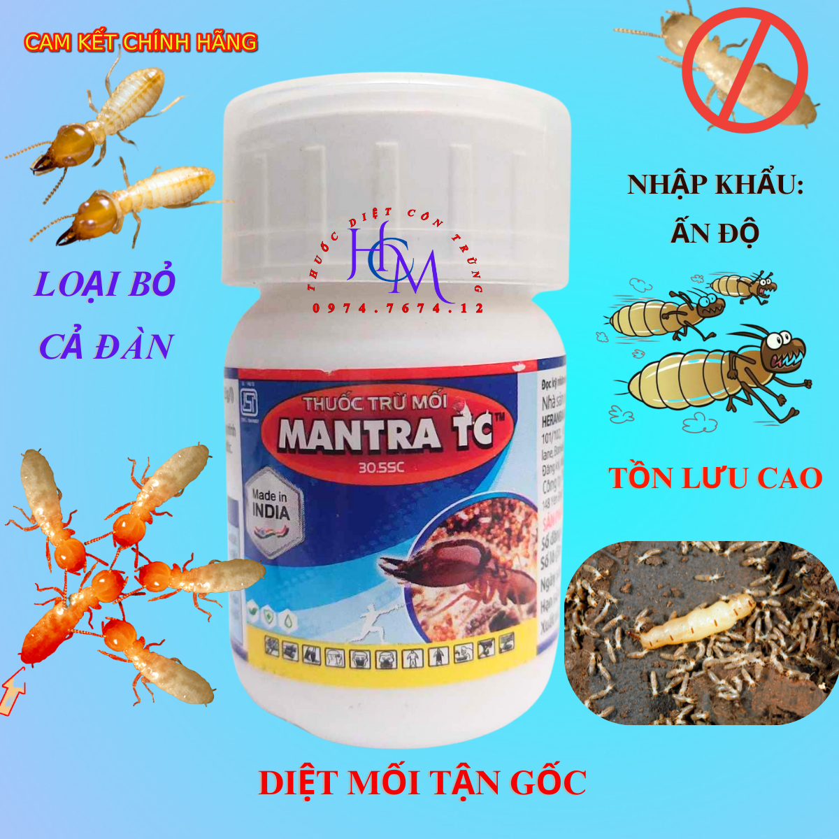 Thuốc diệt mối mantra tc 50ml - không mùi - xuất xứ ấn độ - diệt trừ mối tận gốc