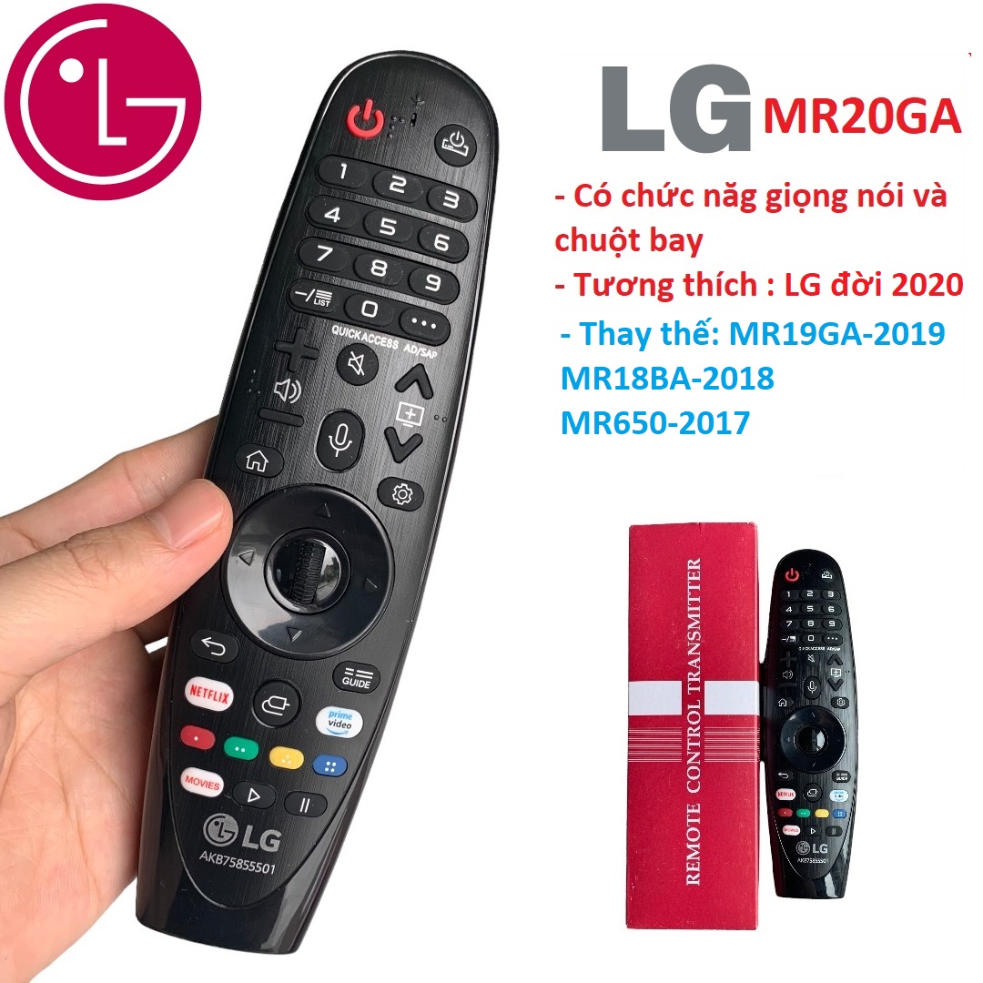Điều khiển tivi LG thông minh MR20GA đời 2020 có giọng nói chuột bay Remote LG tivi thay thế cho MR19BA MR18BA sử dụng cho các đời 2019,2018