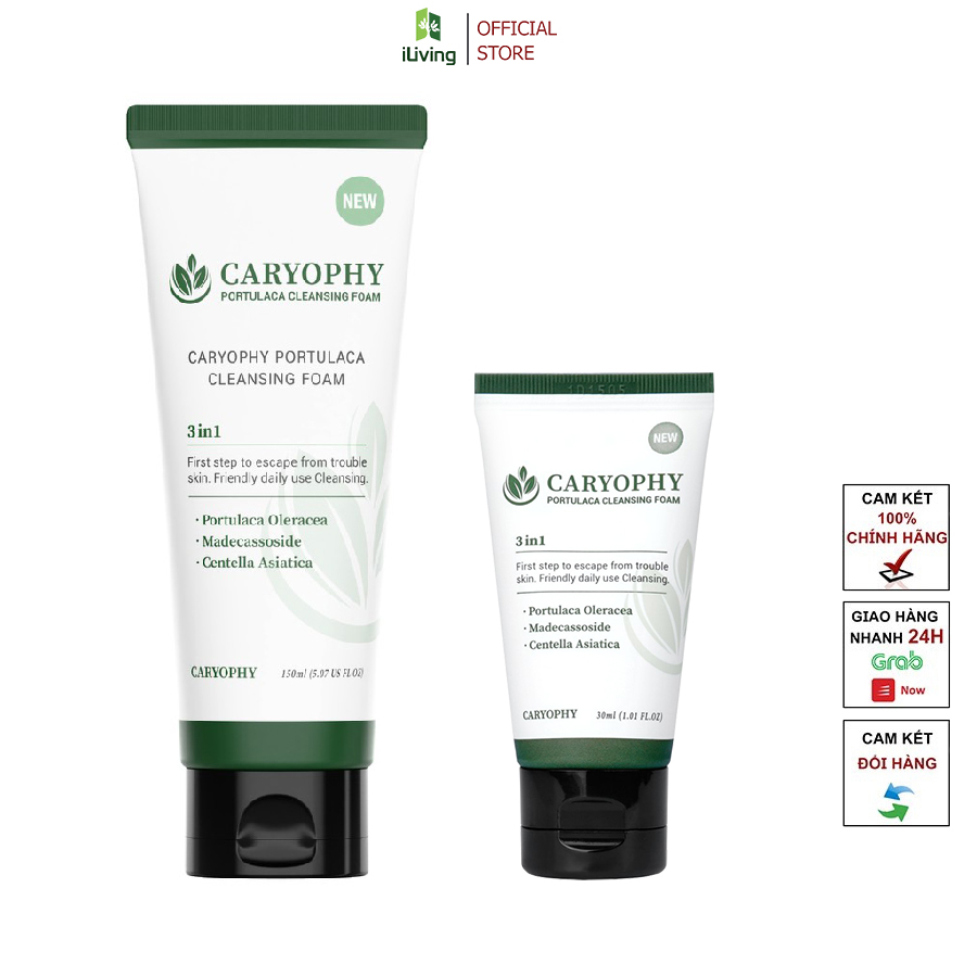 Sữa rửa mặt ngừa mụn Caryophy Portulaca 30ml và 150ml ILIVING-CARSRM