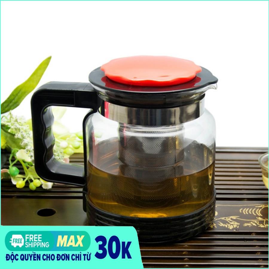 Ấm Pha Trà Và Cafe Đầu Lọc Inox 1800ml - Ấm pha trà Glass TeaPot cao cấp 1.8L - Bình Pha Trà và Cà Phê